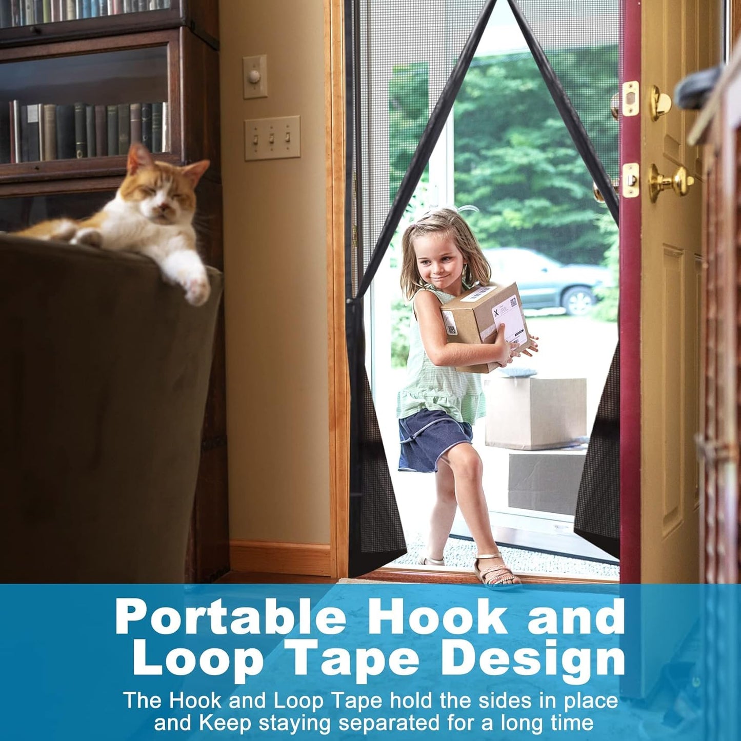 شبكة باب مغناطيسية لحماية الحشرات وإغلاق سهل