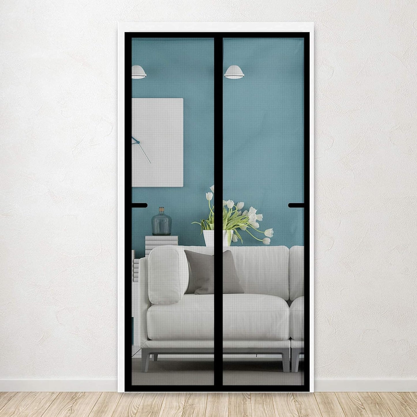 شبكة باب مغناطيسية لحماية الحشرات وإغلاق سهل