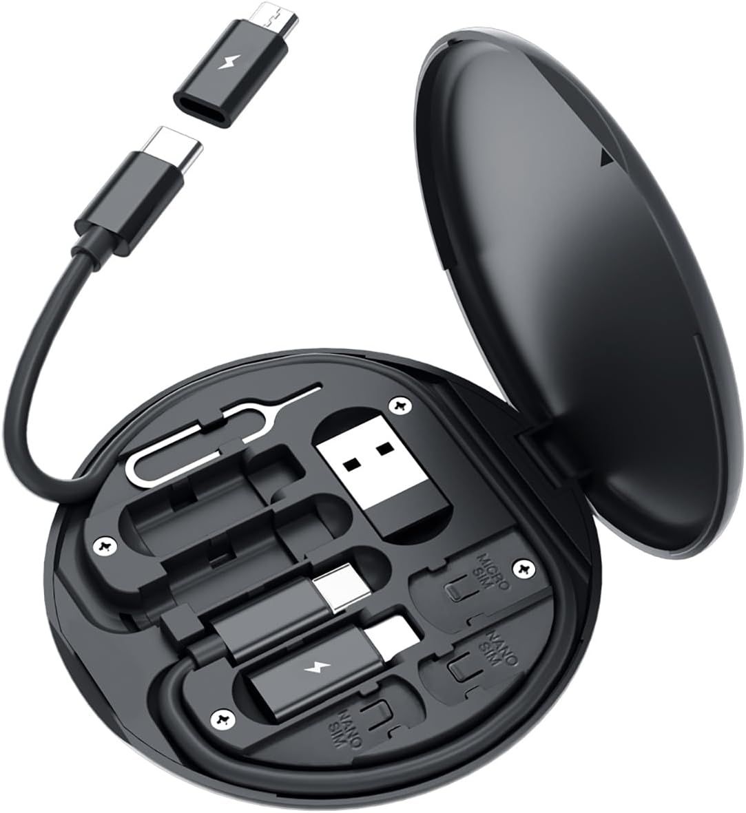 Magic Connection Kit – a compact case that includes multiple cables and adapters compatible with all devices, plus a SIM ejector pin and a built-in phone stand.
