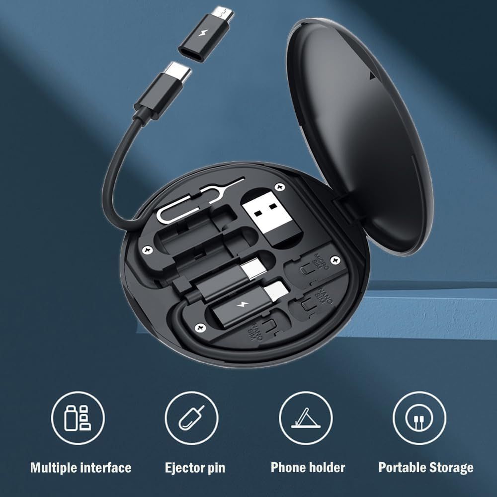 Magic Connection Kit – a compact case that includes multiple cables and adapters compatible with all devices, plus a SIM ejector pin and a built-in phone stand.