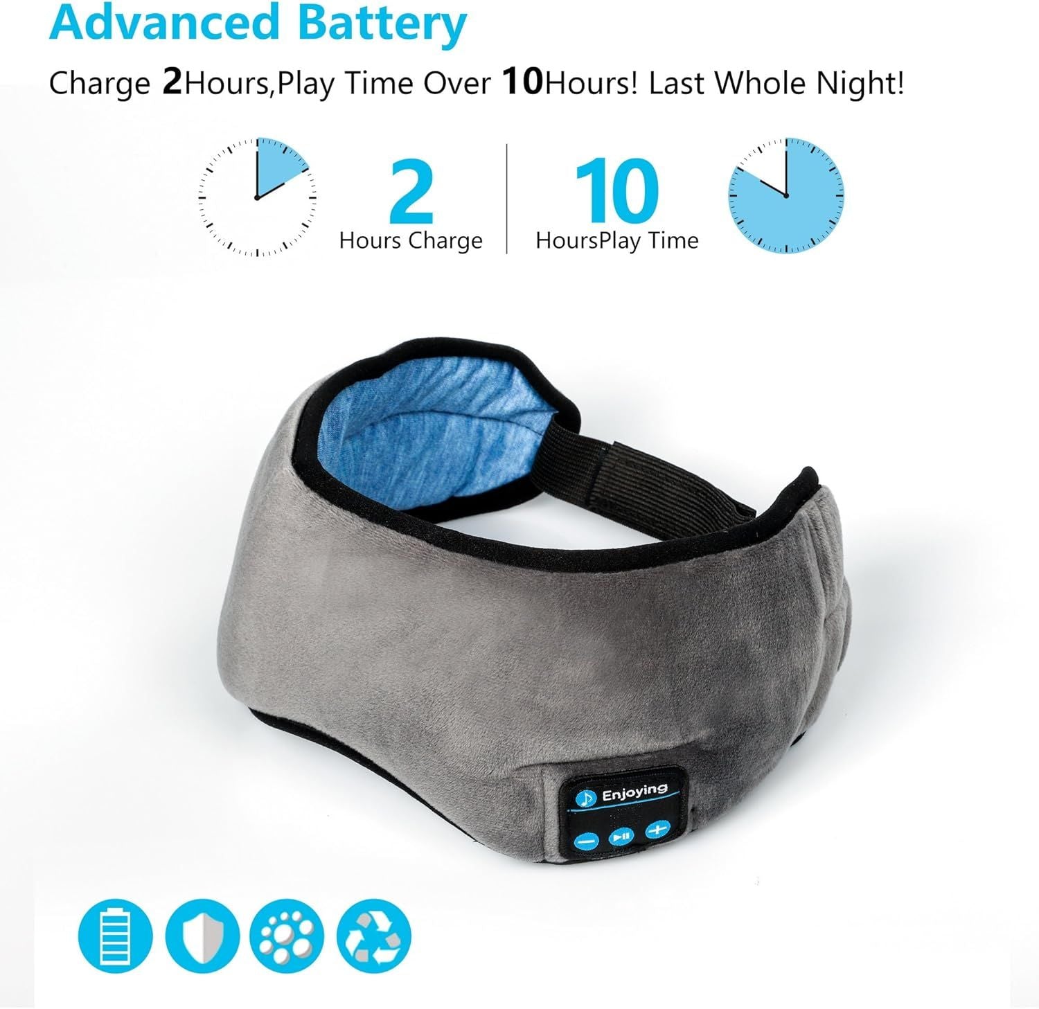 Magic Sleep Mask – Bluetooth eye mask with built-in speakers and microphone, allowing you to enjoy hands-free music while you sleep.